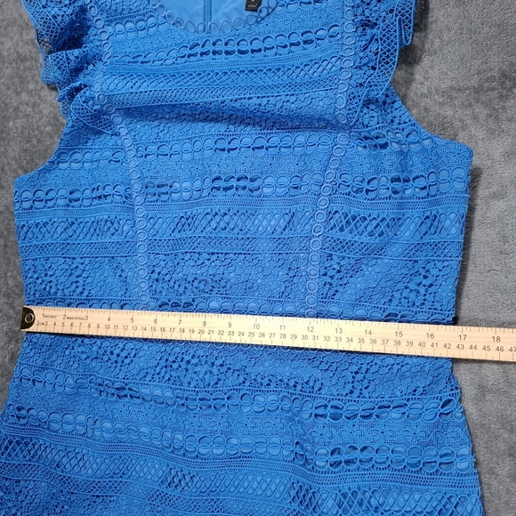 J.Crew Women's Dress Cap Sleeve Blue Lace Ruffle Sleeveless Size 10 NWT Coquette - Picture 8 of 14